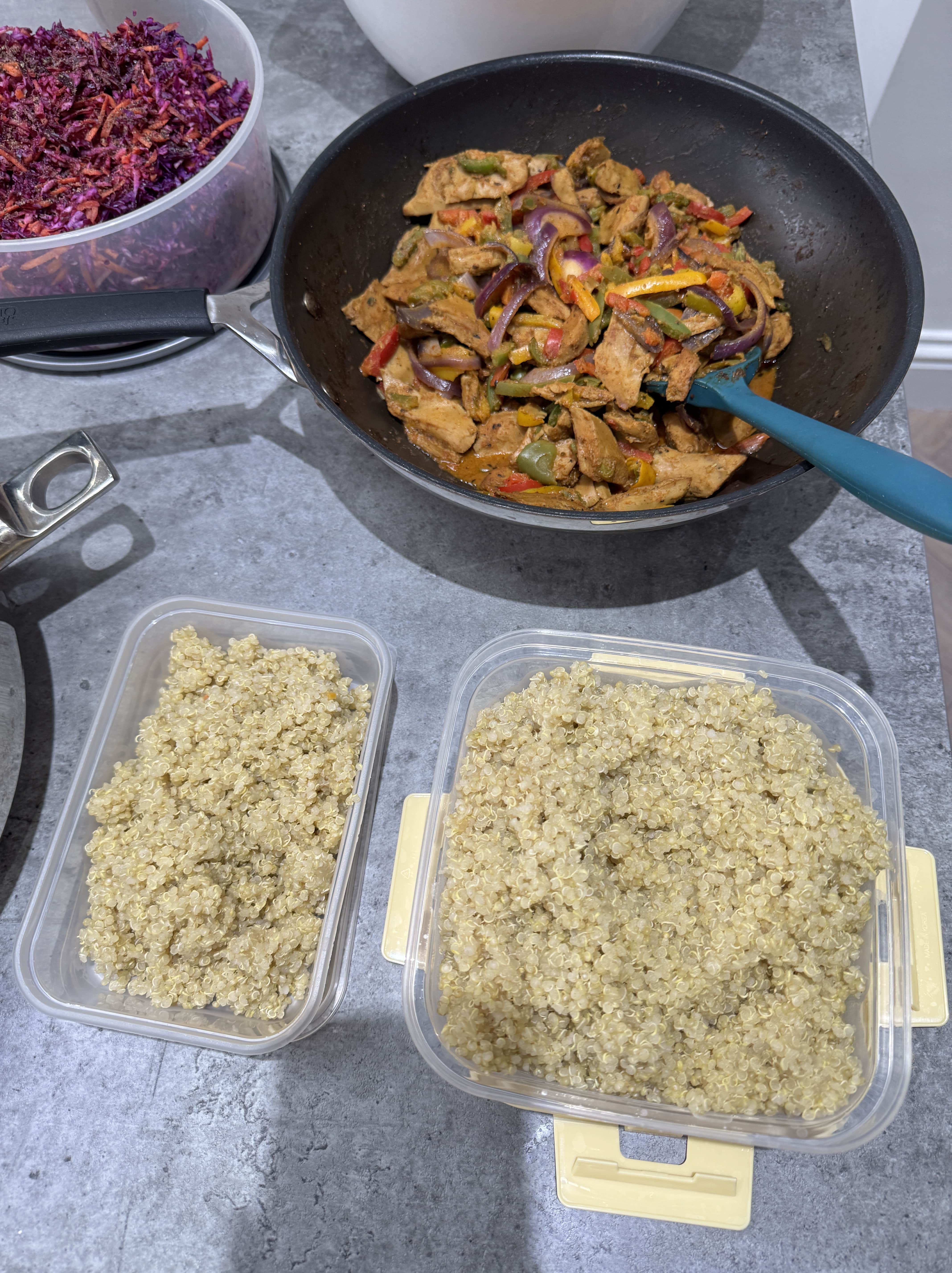 quinoa meal prep for mexican buddha bowl
